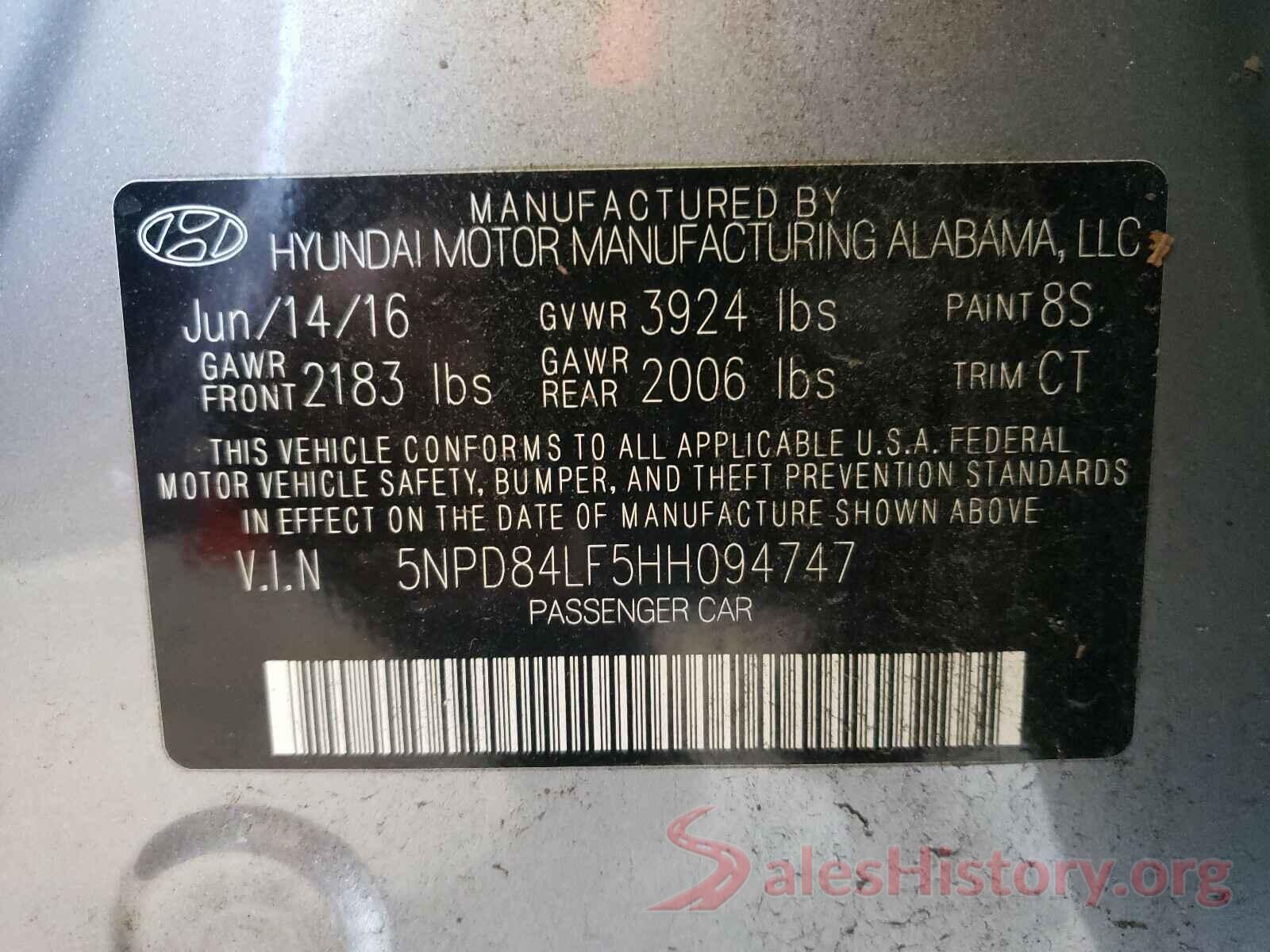 5NPD84LF5HH094747 2017 HYUNDAI ELANTRA