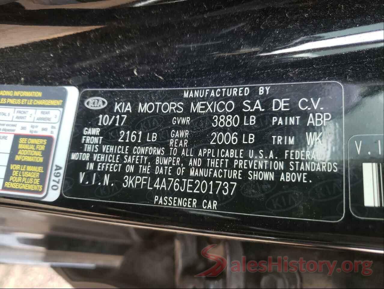 3KPFL4A76JE201737 2018 KIA FORTE