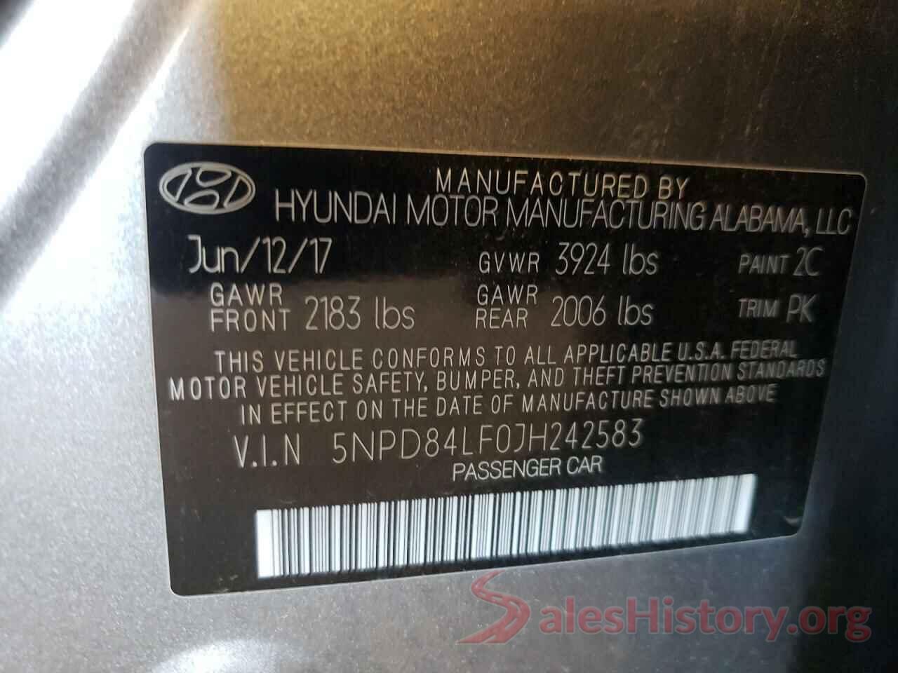 5NPD84LF0JH242583 2018 HYUNDAI ELANTRA