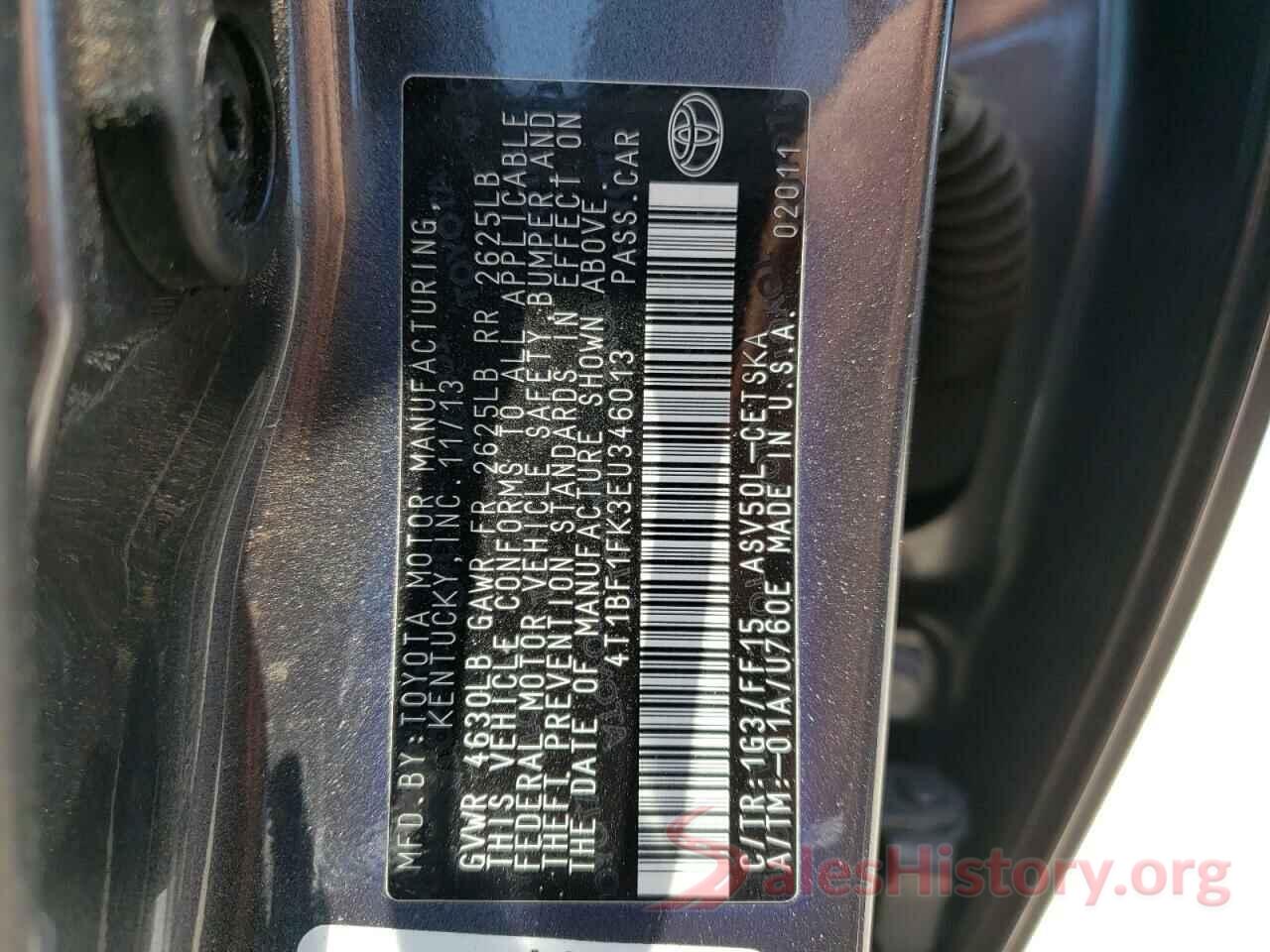 4T1BF1FK3EU346013 2014 TOYOTA CAMRY