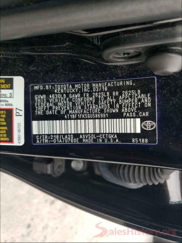 4T1BF1FK5GU586991 2016 TOYOTA CAMRY