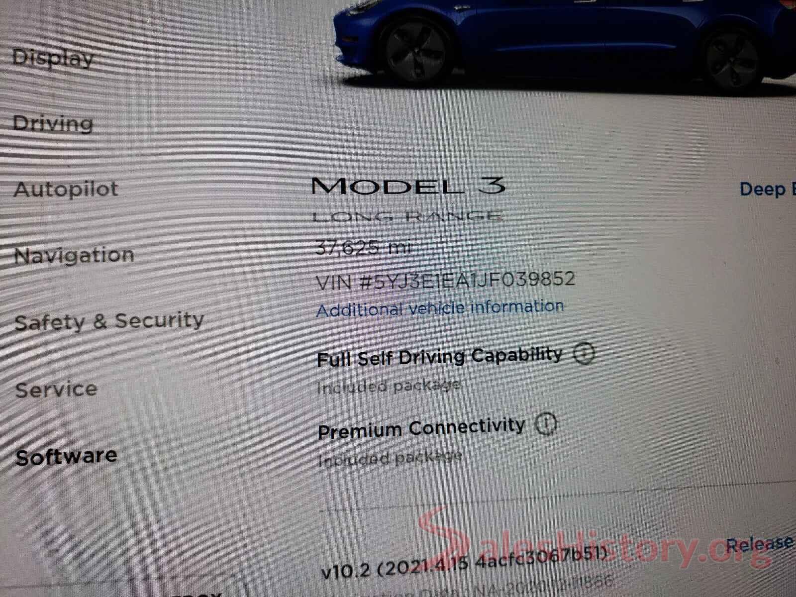 5YJ3E1EA1JF039852 2018 TESLA MODEL 3