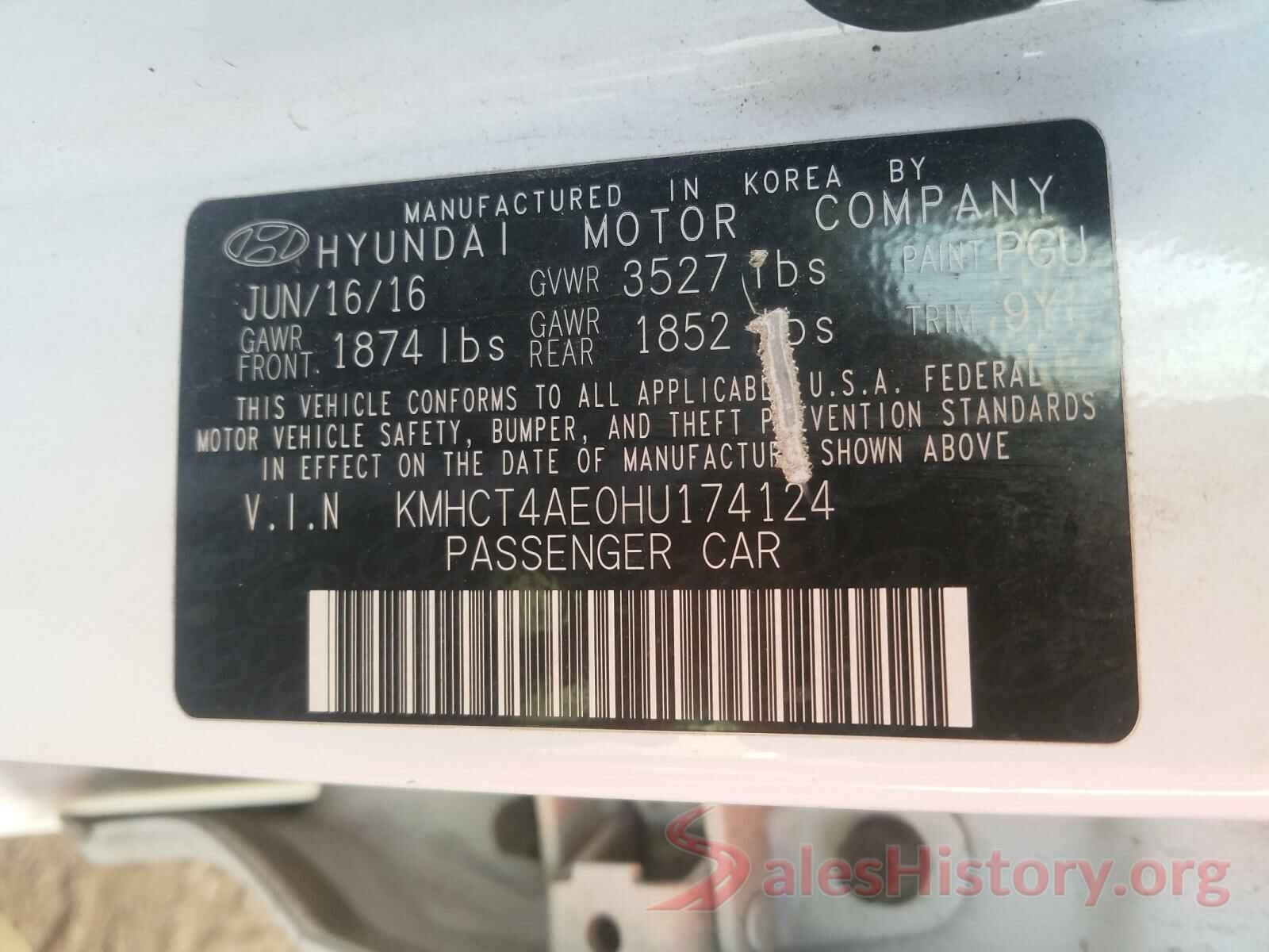 KMHCT4AE0HU174124 2017 HYUNDAI ACCENT