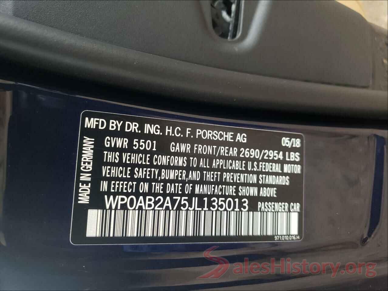 WP0AB2A75JL135013 2018 PORSCHE PANAMERA