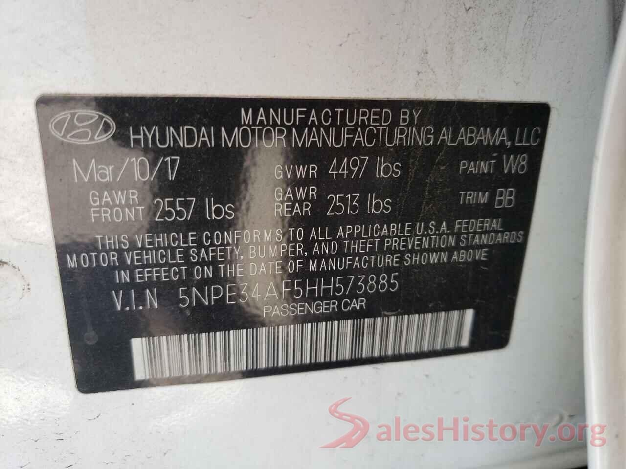 5NPE34AF5HH573885 2017 HYUNDAI SONATA