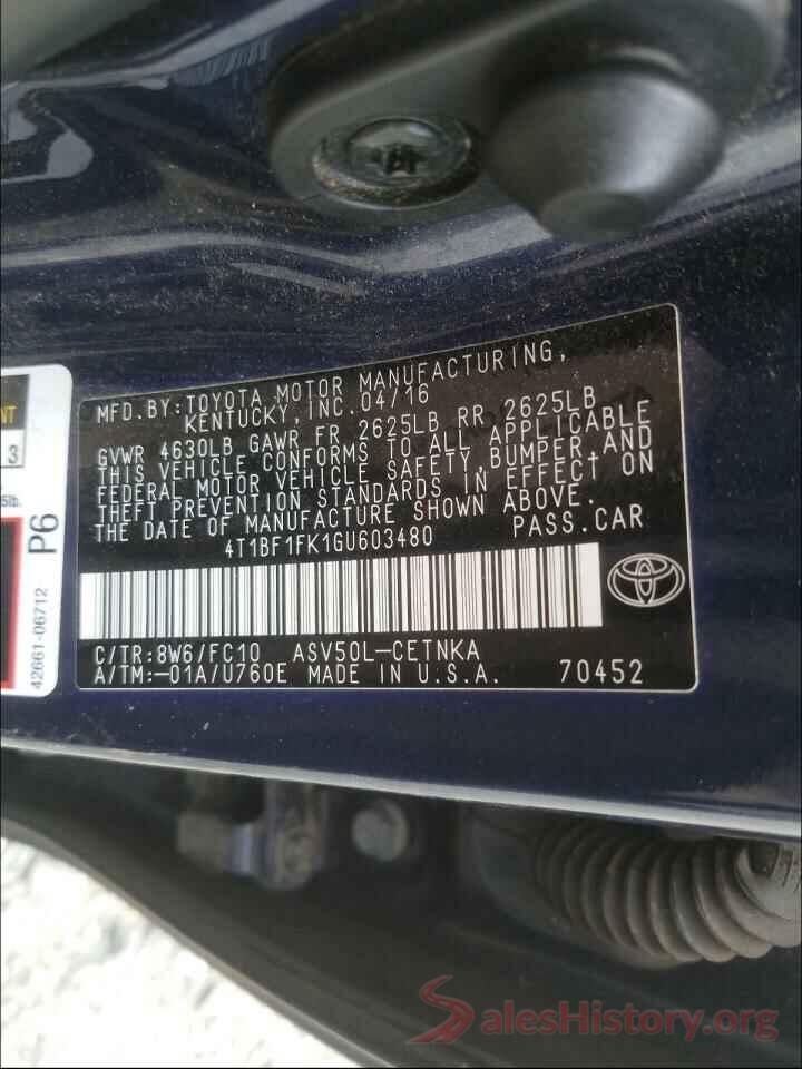 4T1BF1FK1GU603480 2016 TOYOTA CAMRY