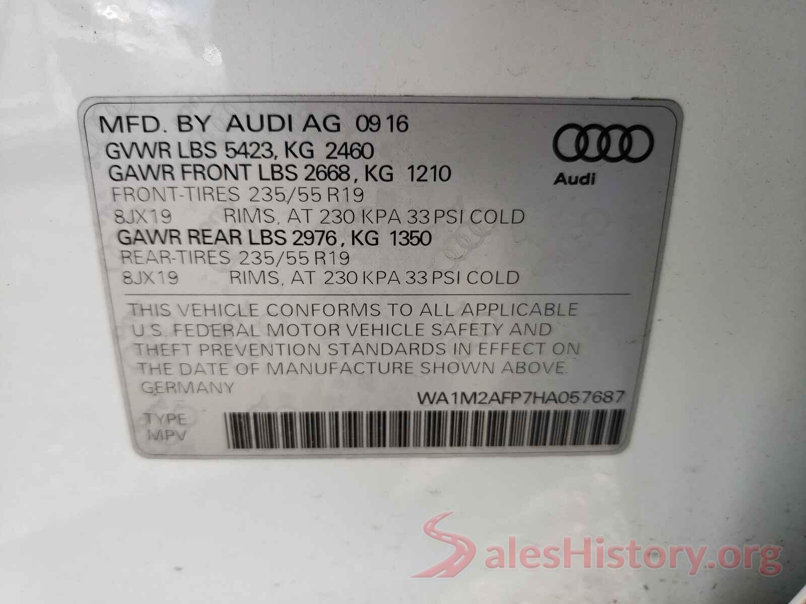 WA1M2AFP7HA057687 2017 AUDI Q5