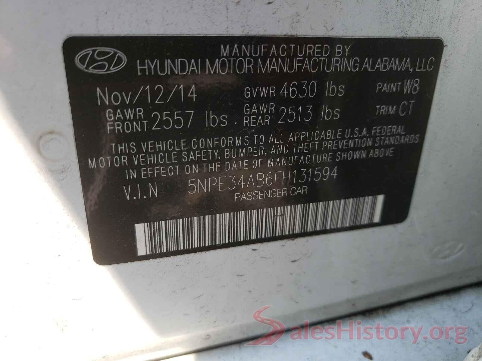 5NPE34AB6FH131594 2015 HYUNDAI SONATA