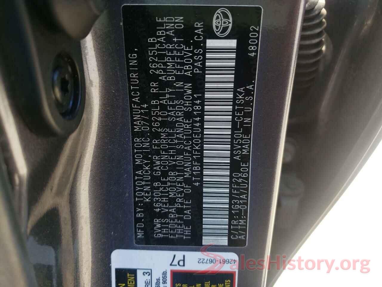 4T1BF1FK0EU441841 2014 TOYOTA CAMRY