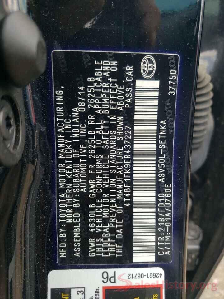 4T4BF1FK9ER437227 2014 TOYOTA CAMRY