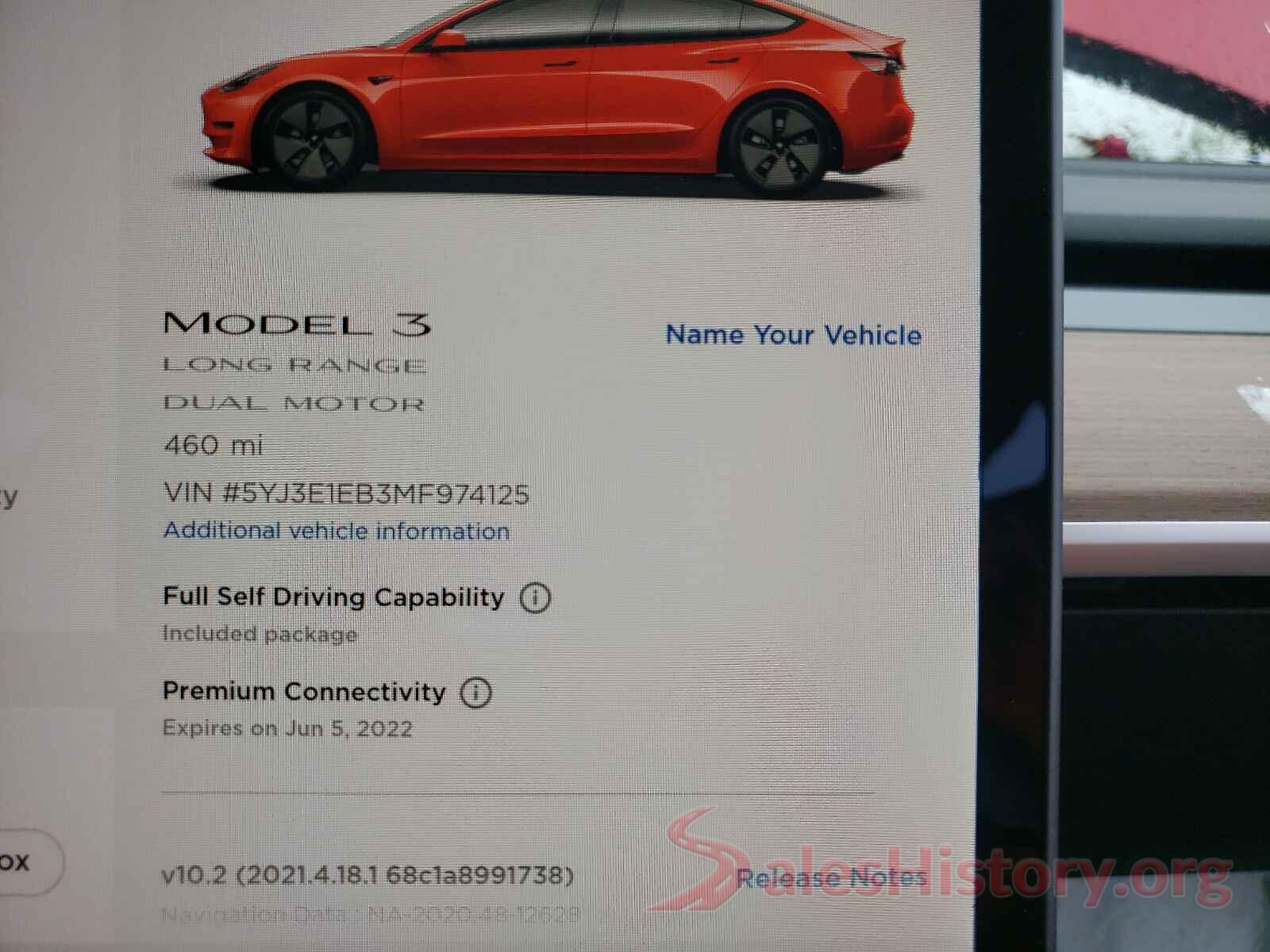 5YJ3E1EB3MF974125 2021 TESLA MODEL 3