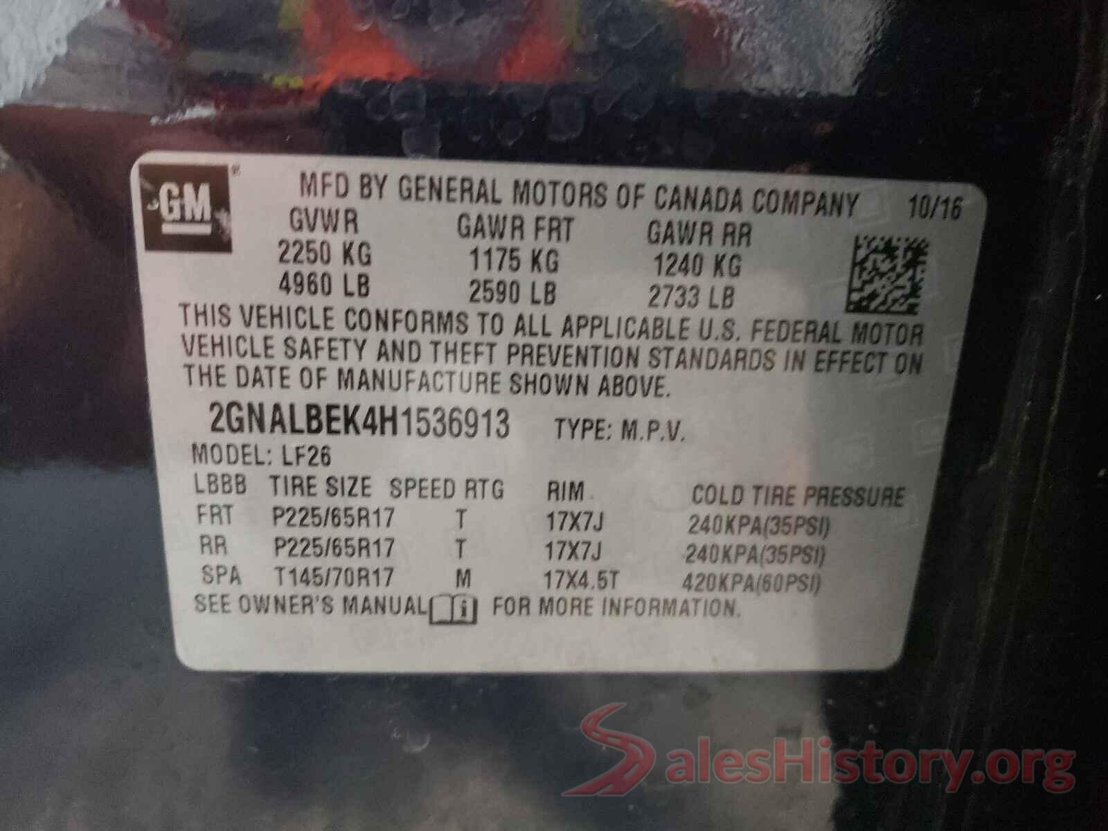 2GNALBEK4H1536913 2017 CHEVROLET EQUINOX