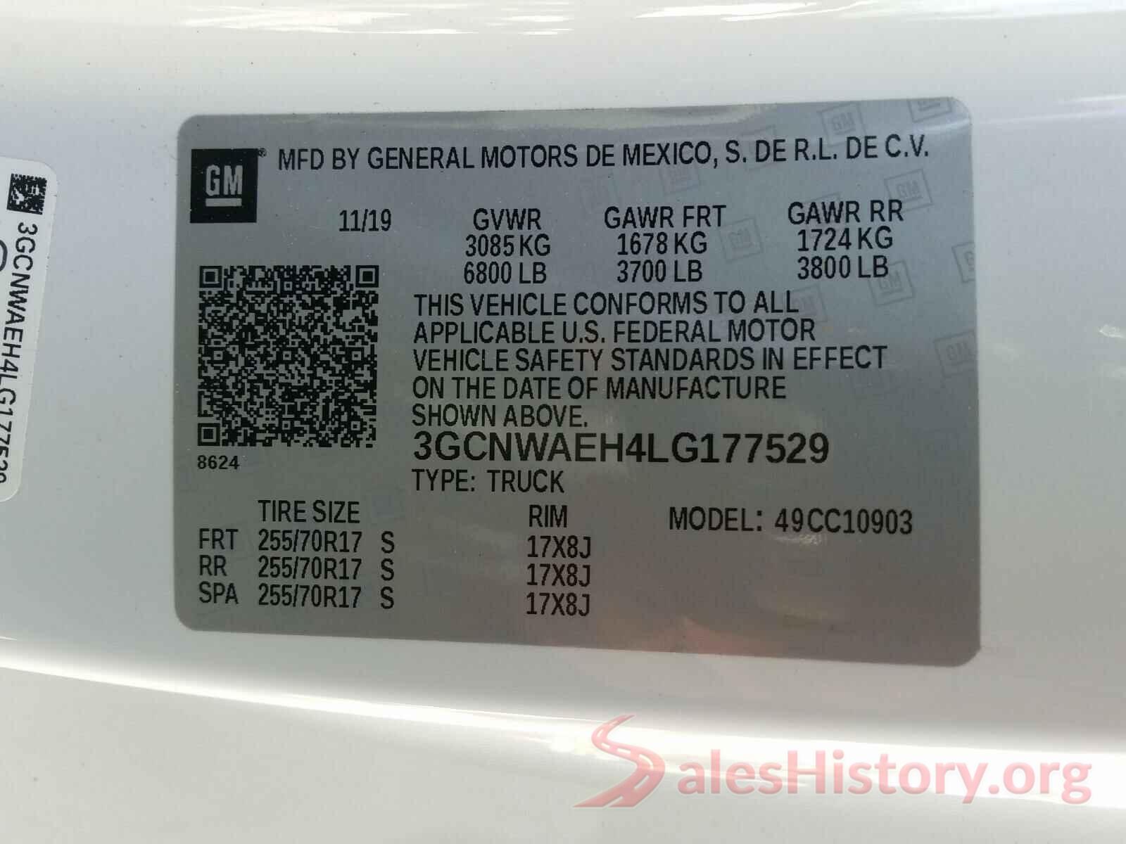 3GCNWAEH4LG177529 2020 CHEVROLET SILVERADO