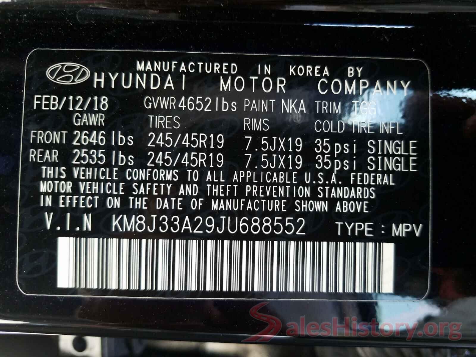 KM8J33A29JU688552 2018 HYUNDAI TUCSON