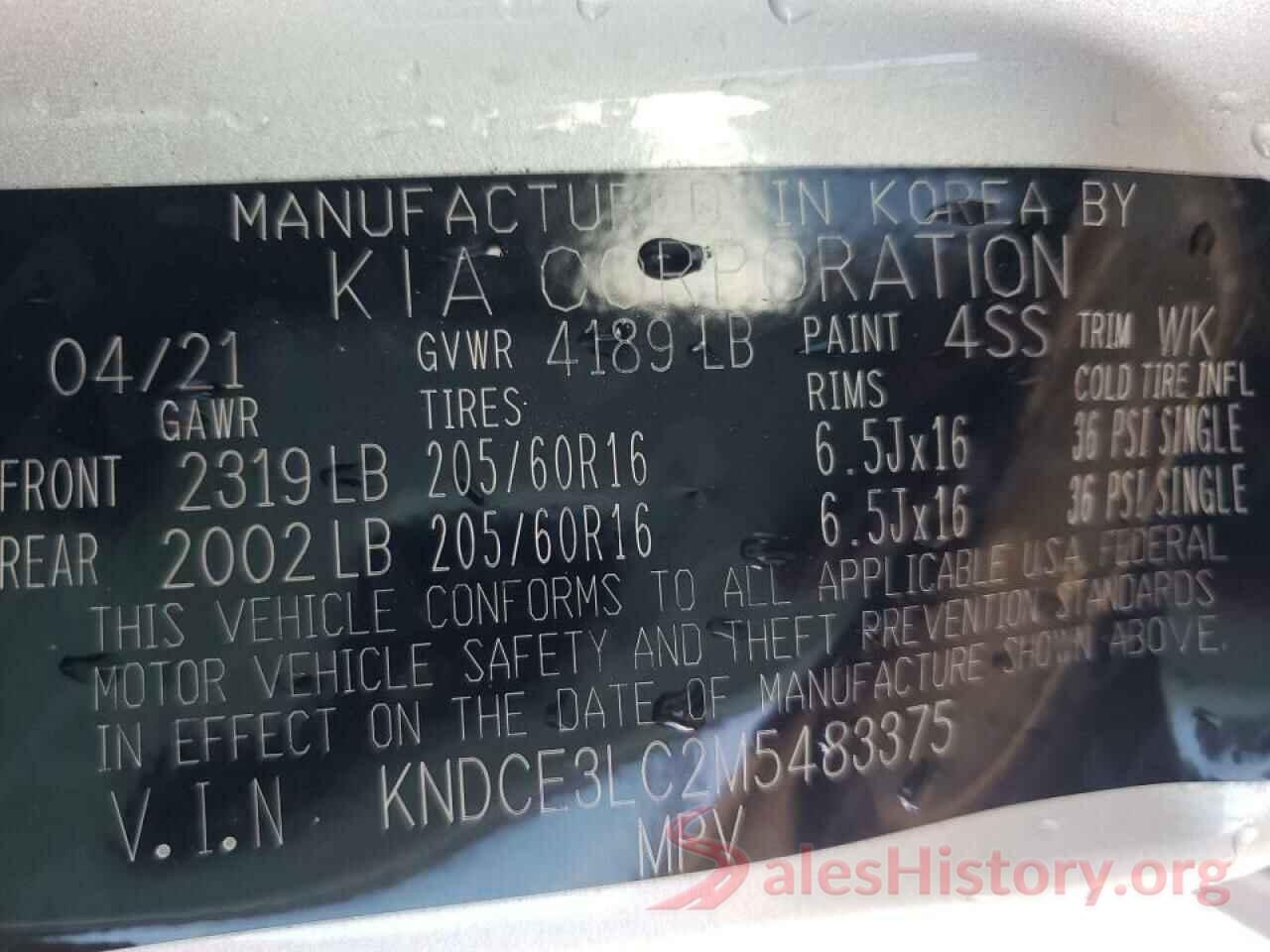 KNDCE3LC2M5483375 2021 KIA NIRO