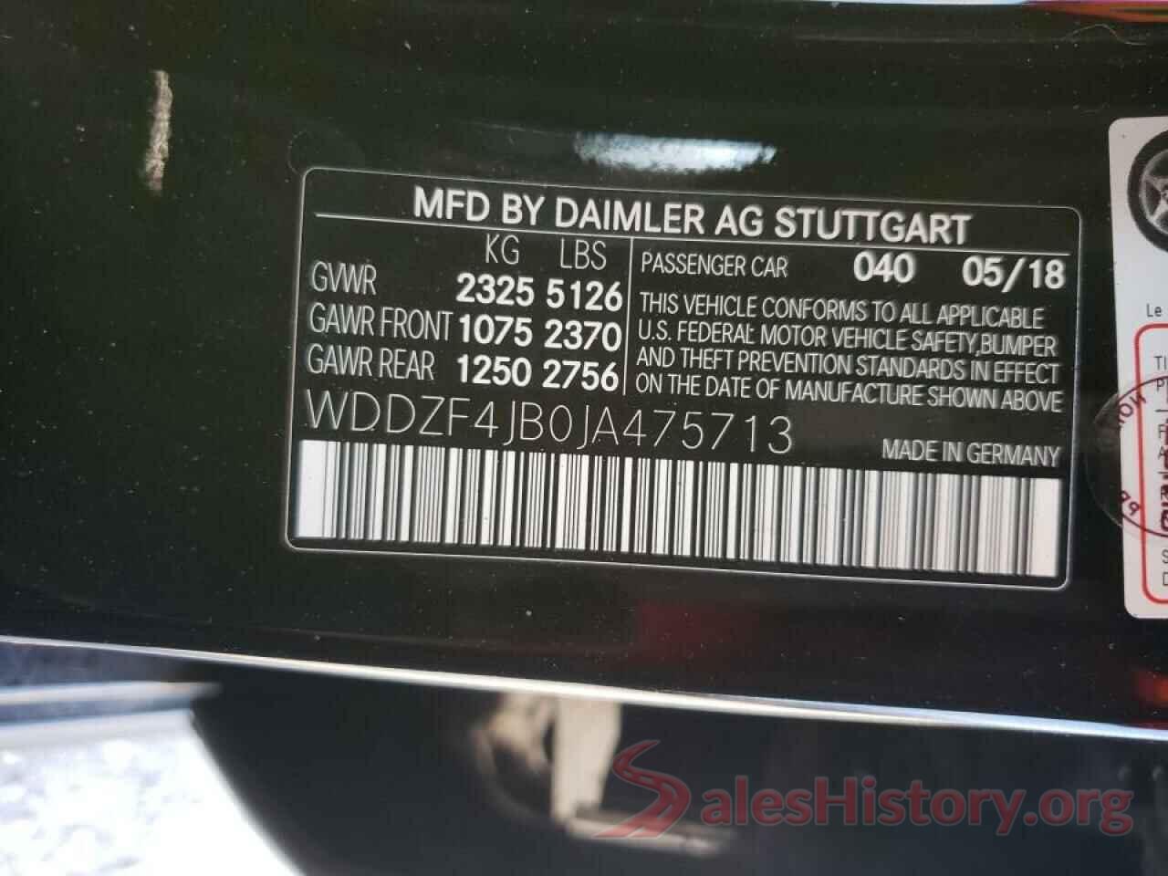 WDDZF4JB0JA475713 2018 MERCEDES-BENZ E-CLASS