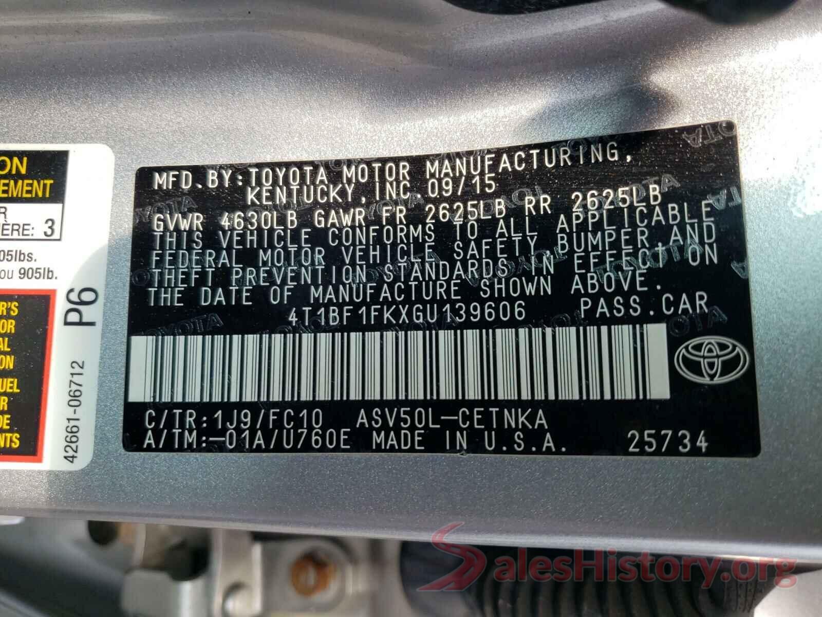 4T1BF1FKXGU139606 2016 TOYOTA CAMRY