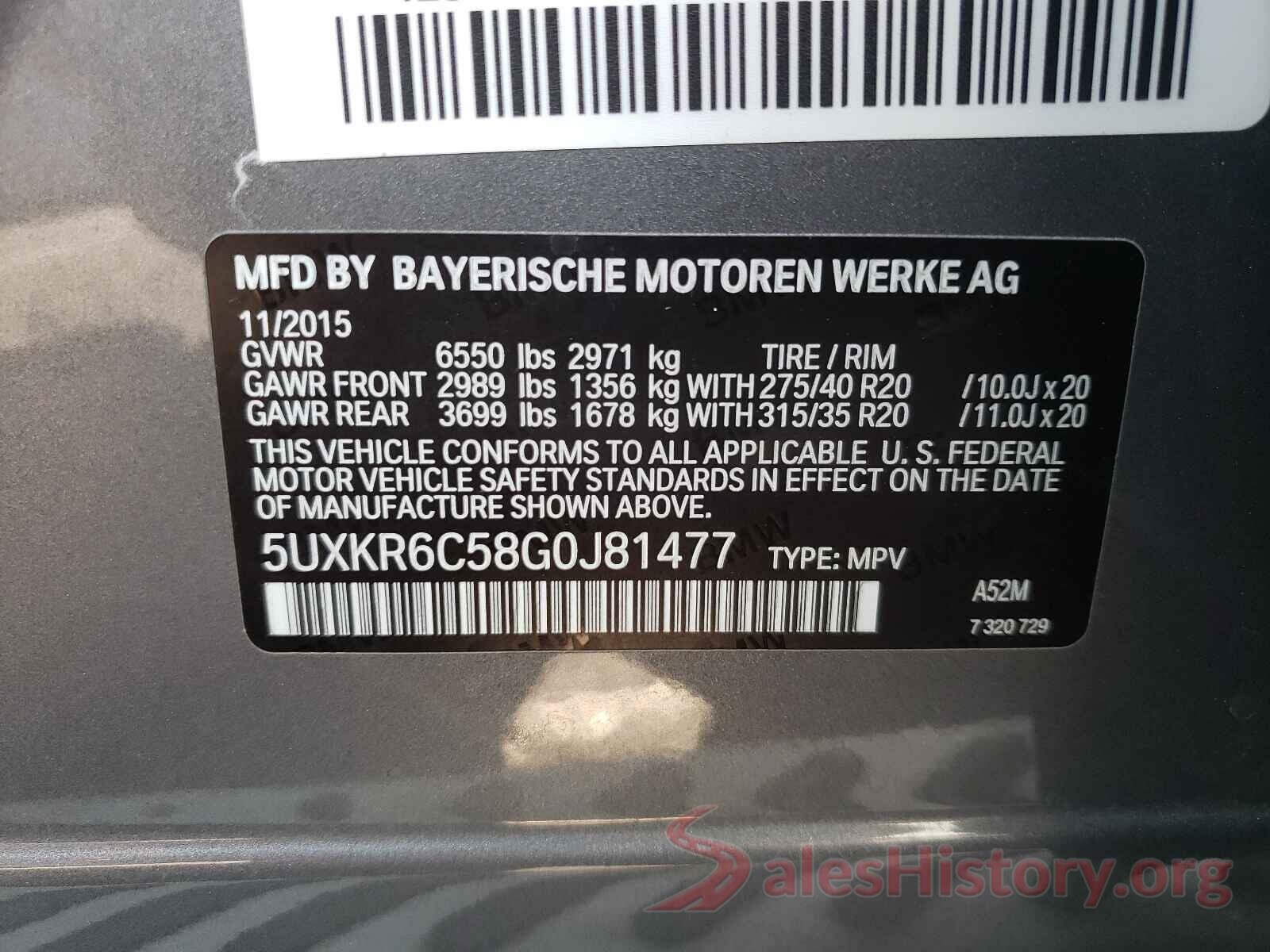 5UXKR6C58G0J81477 2016 BMW X5