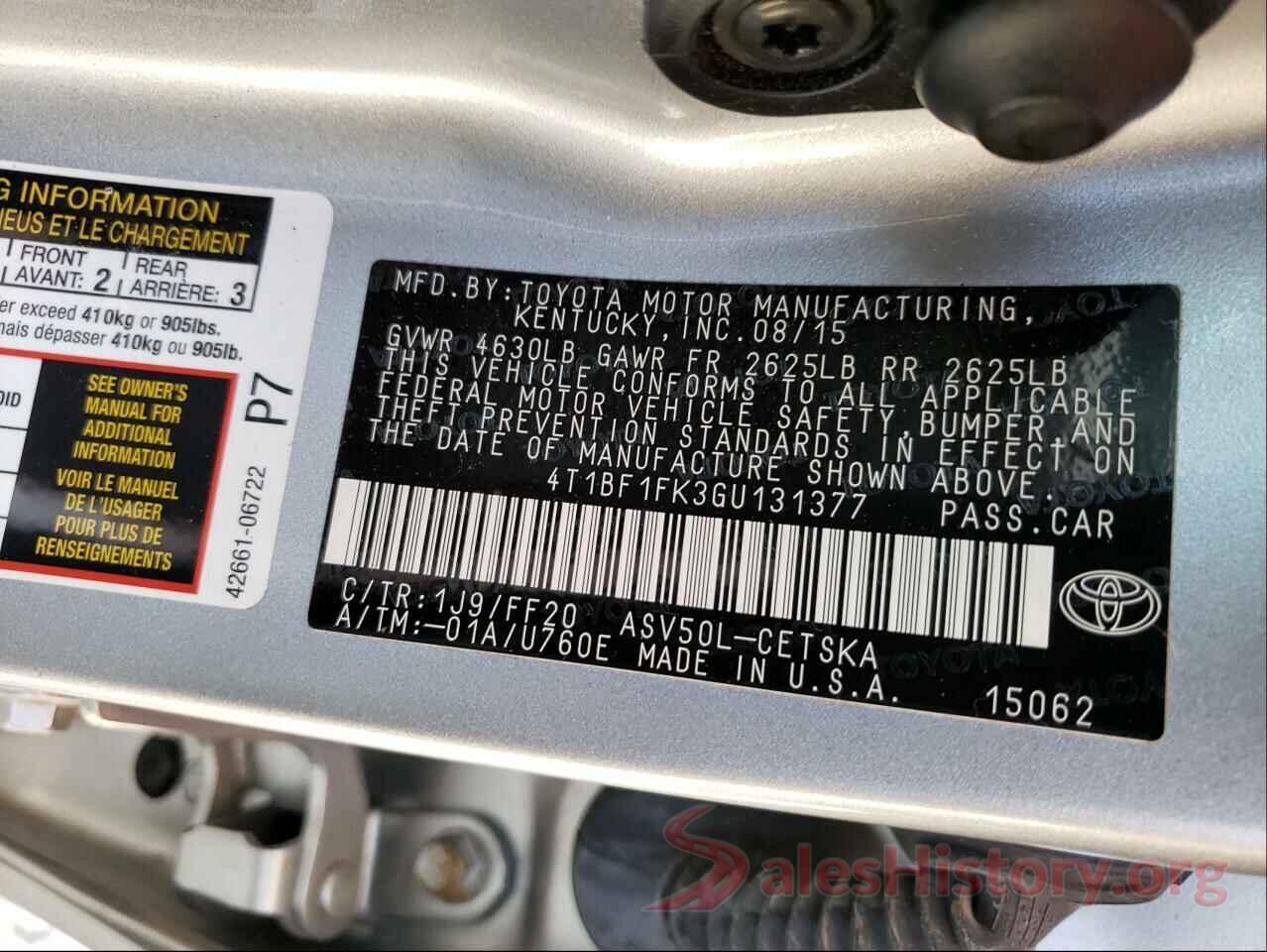 4T1BF1FK3GU131377 2016 TOYOTA CAMRY