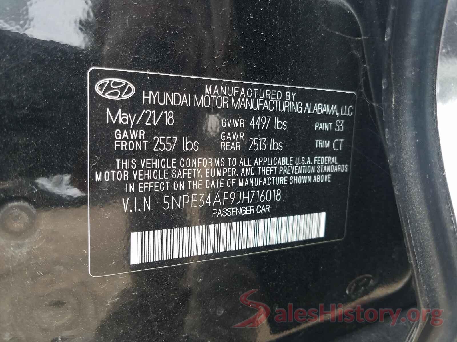 5NPE34AF9JH716018 2018 HYUNDAI SONATA