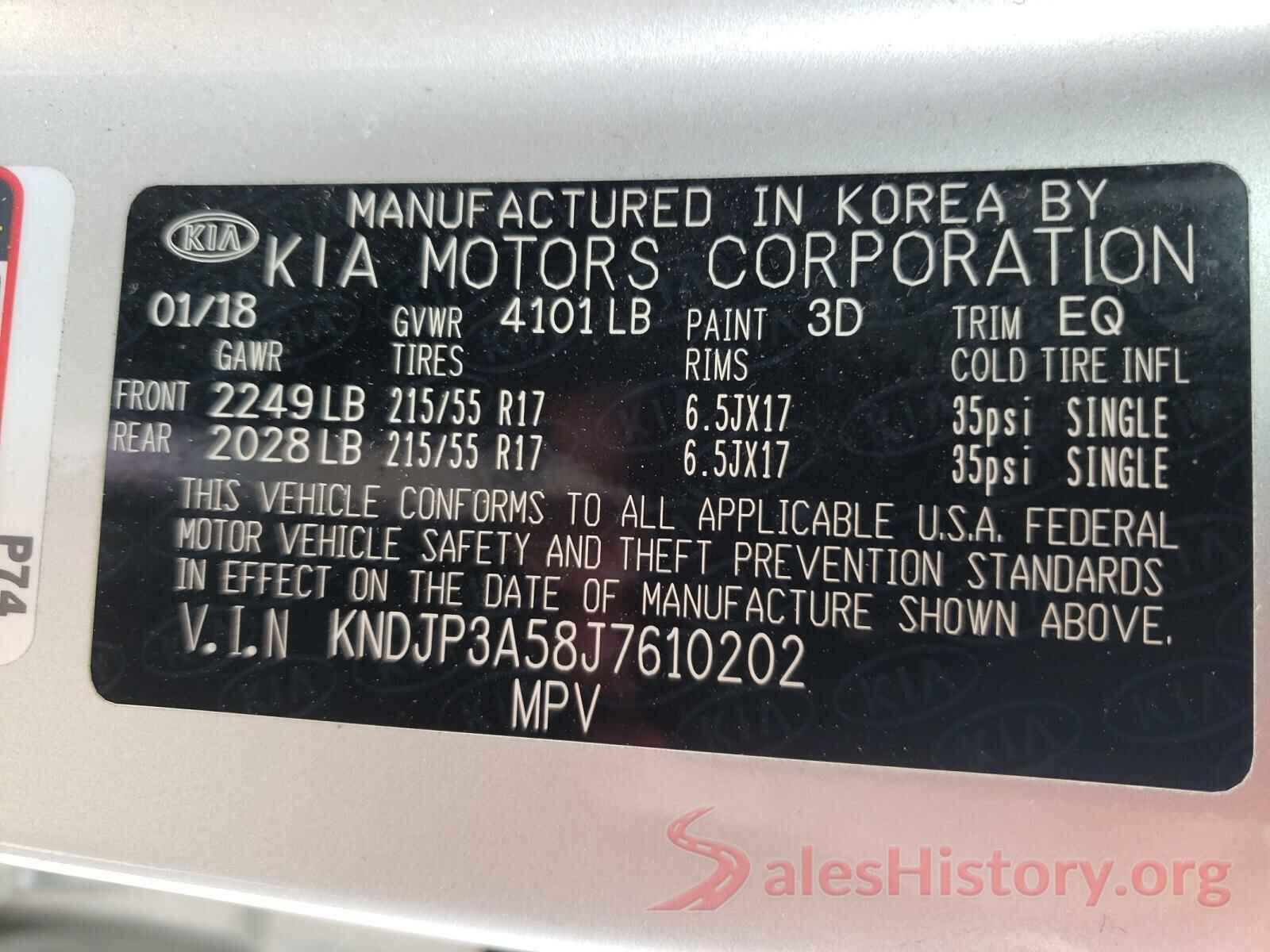 KNDJP3A58J7610202 2018 KIA SOUL