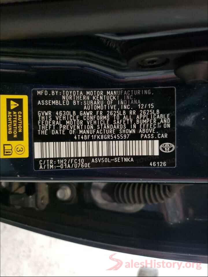 4T4BF1FK8GR545597 2016 TOYOTA CAMRY