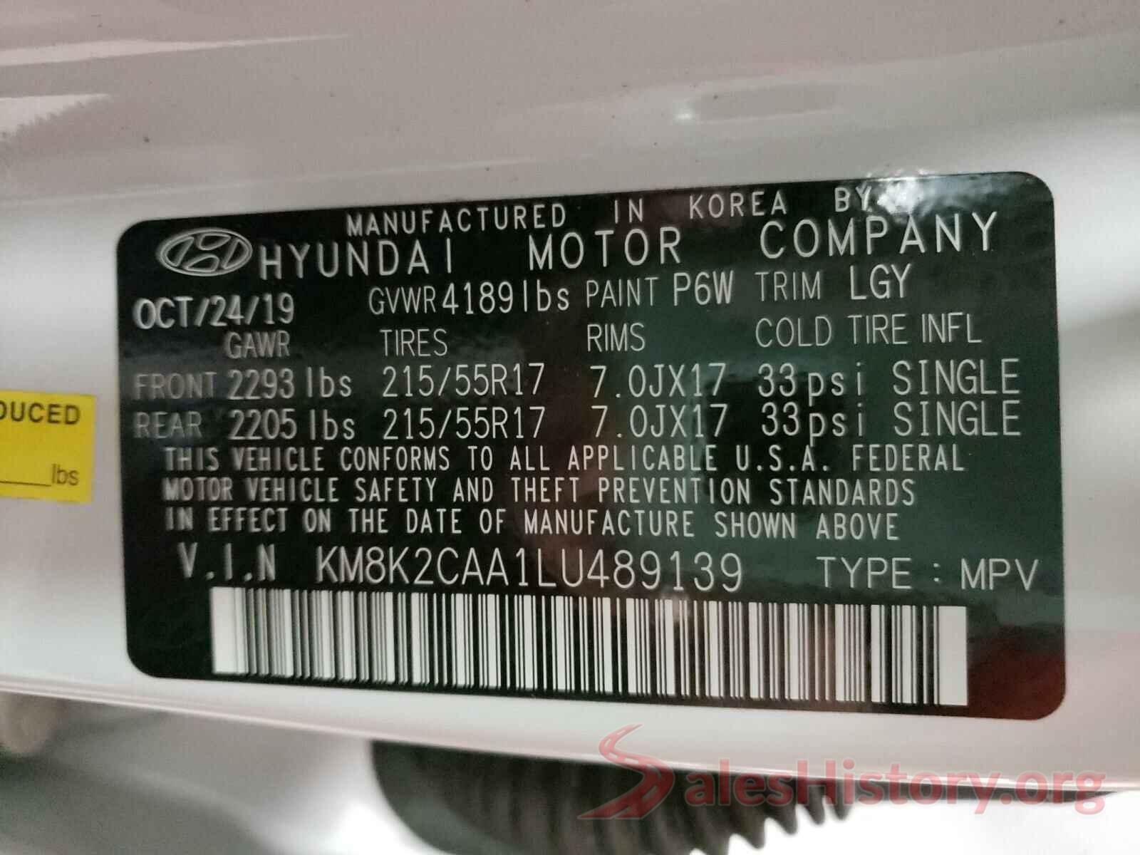 KM8K2CAA1LU489139 2020 HYUNDAI KONA