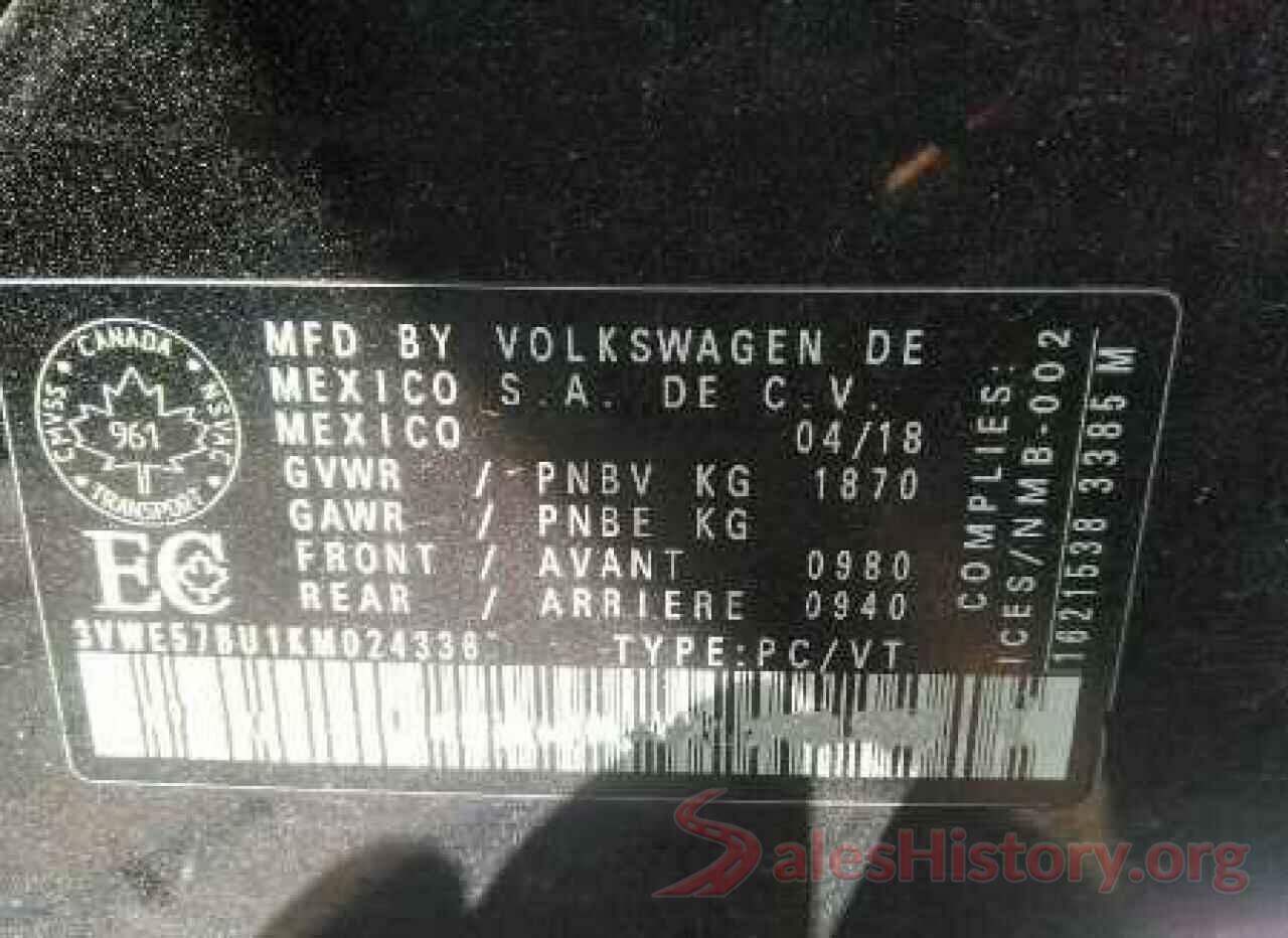 3VWE57BU1KM024336 2019 VOLKSWAGEN JETTA