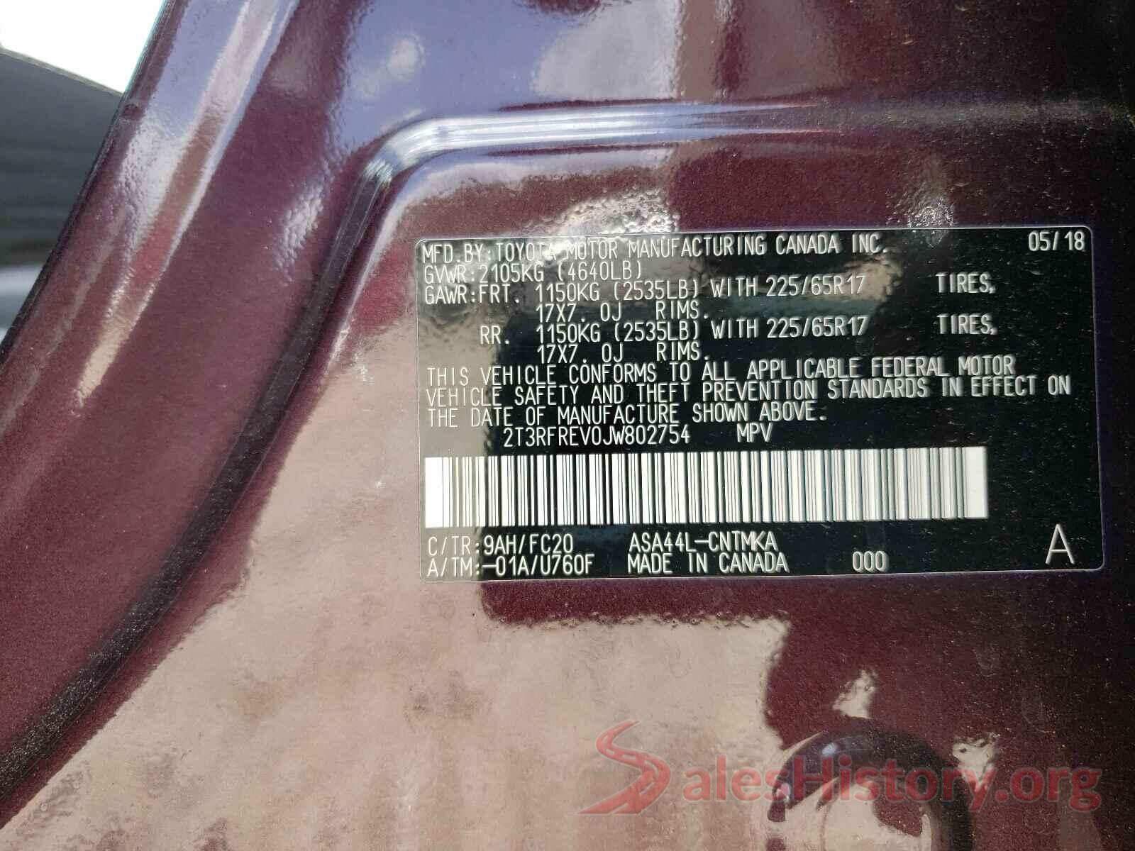 2T3RFREV0JW802754 2018 TOYOTA RAV4