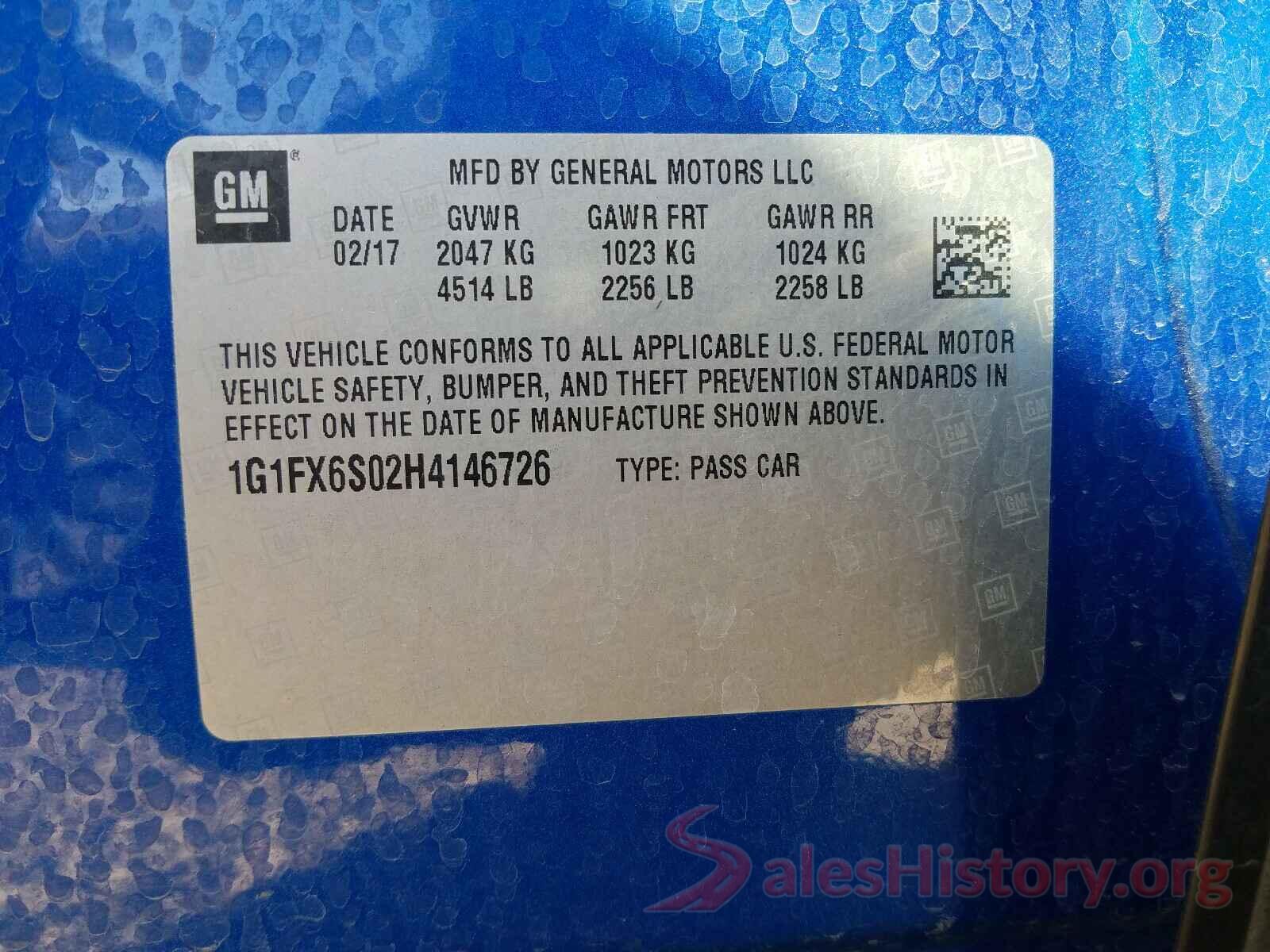 1G1FX6S02H4146726 2017 CHEVROLET BOLT