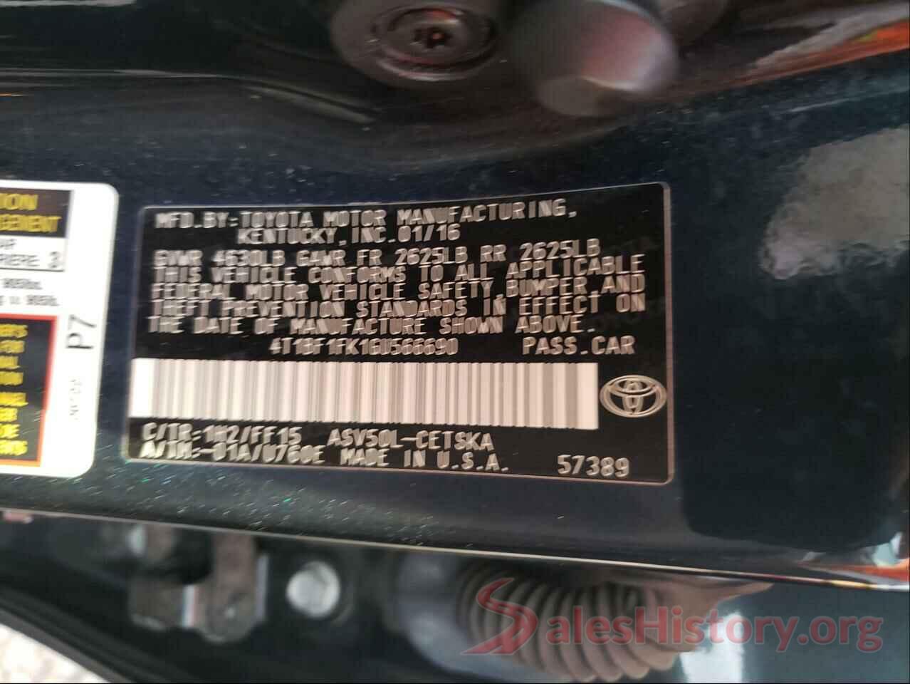 4T1BF1FK1GU566690 2016 TOYOTA CAMRY