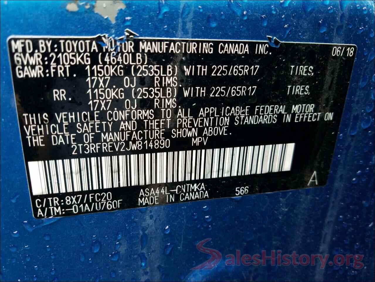 2T3RFREV2JW814890 2018 TOYOTA RAV4