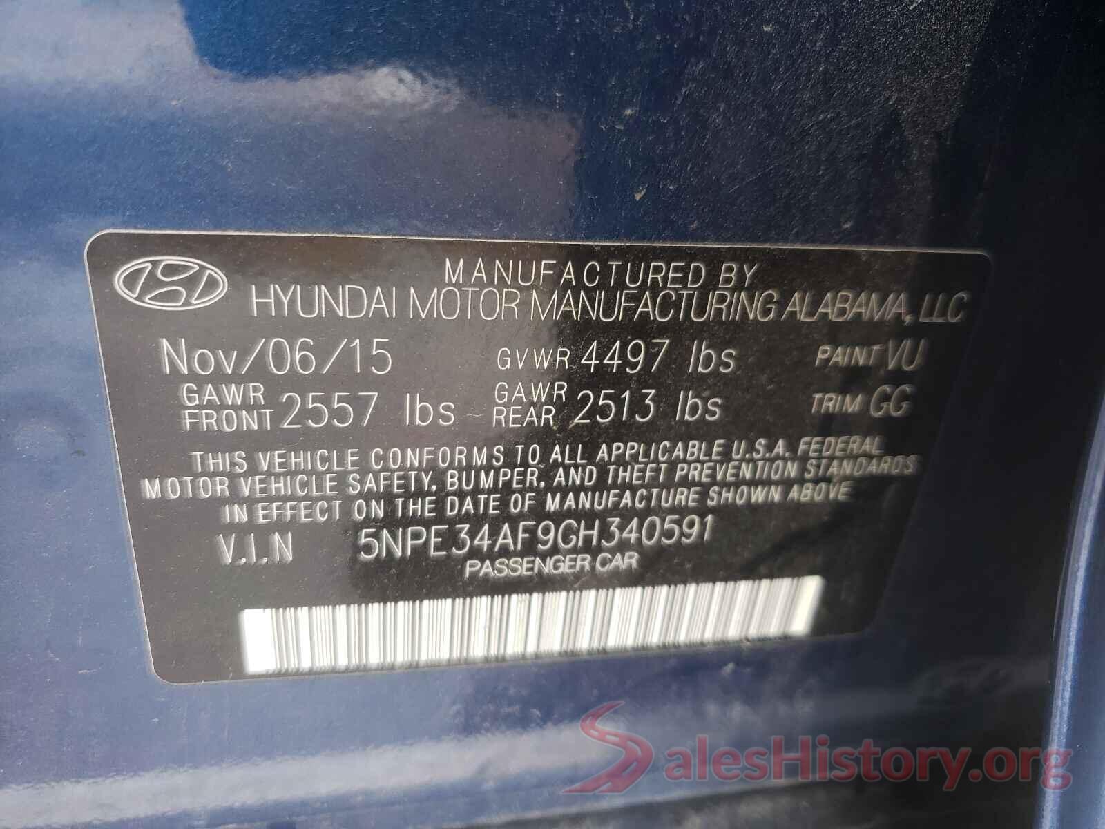 5NPE34AF9GH340591 2016 HYUNDAI SONATA