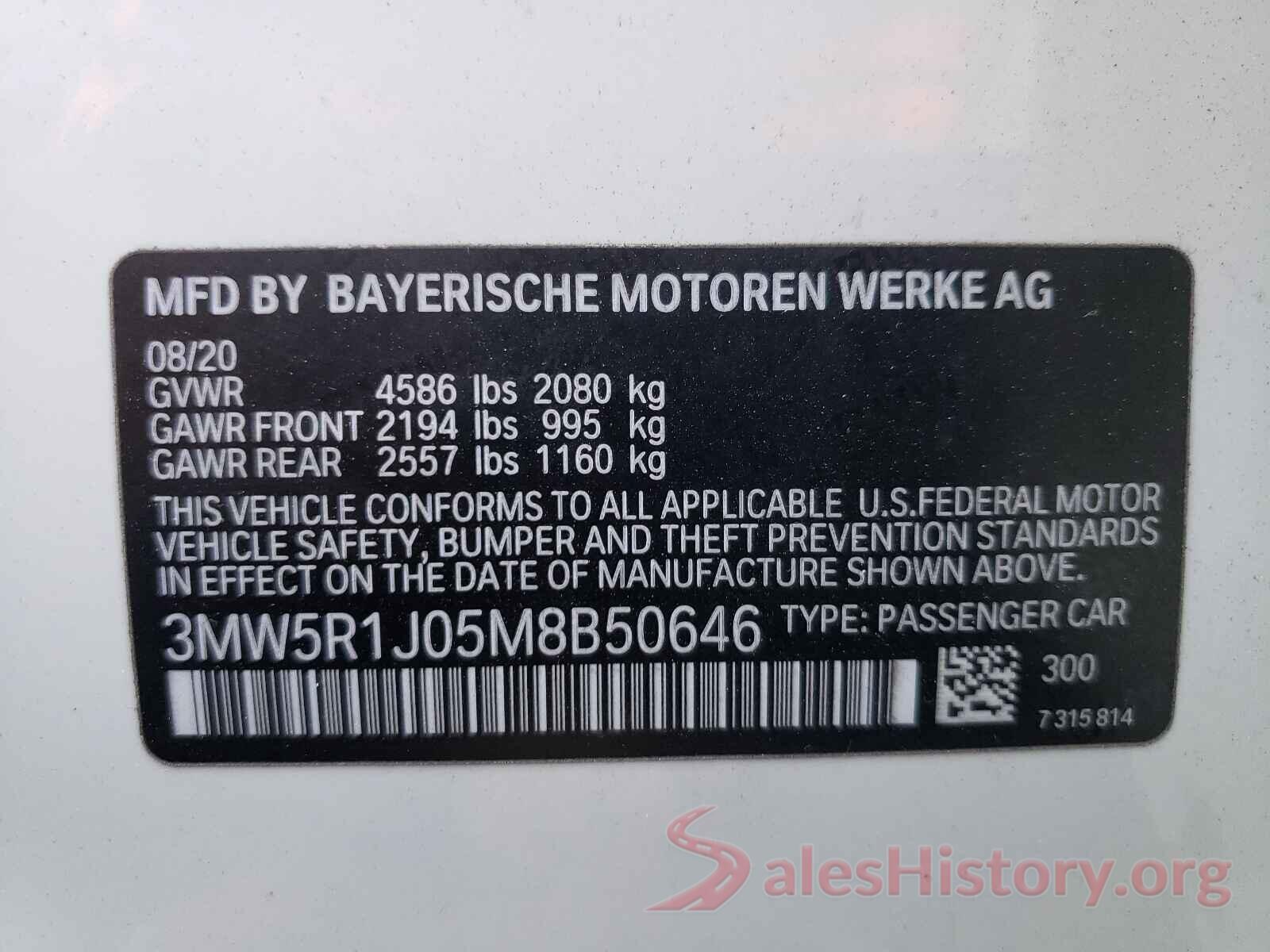 3MW5R1J05M8B50646 2021 BMW 3 SERIES