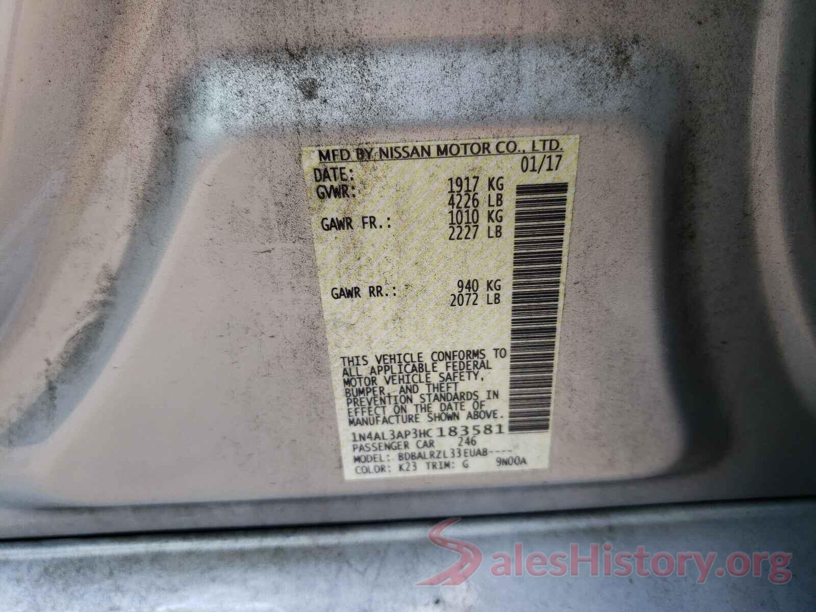 1N4AL3AP3HC183581 2017 NISSAN ALTIMA