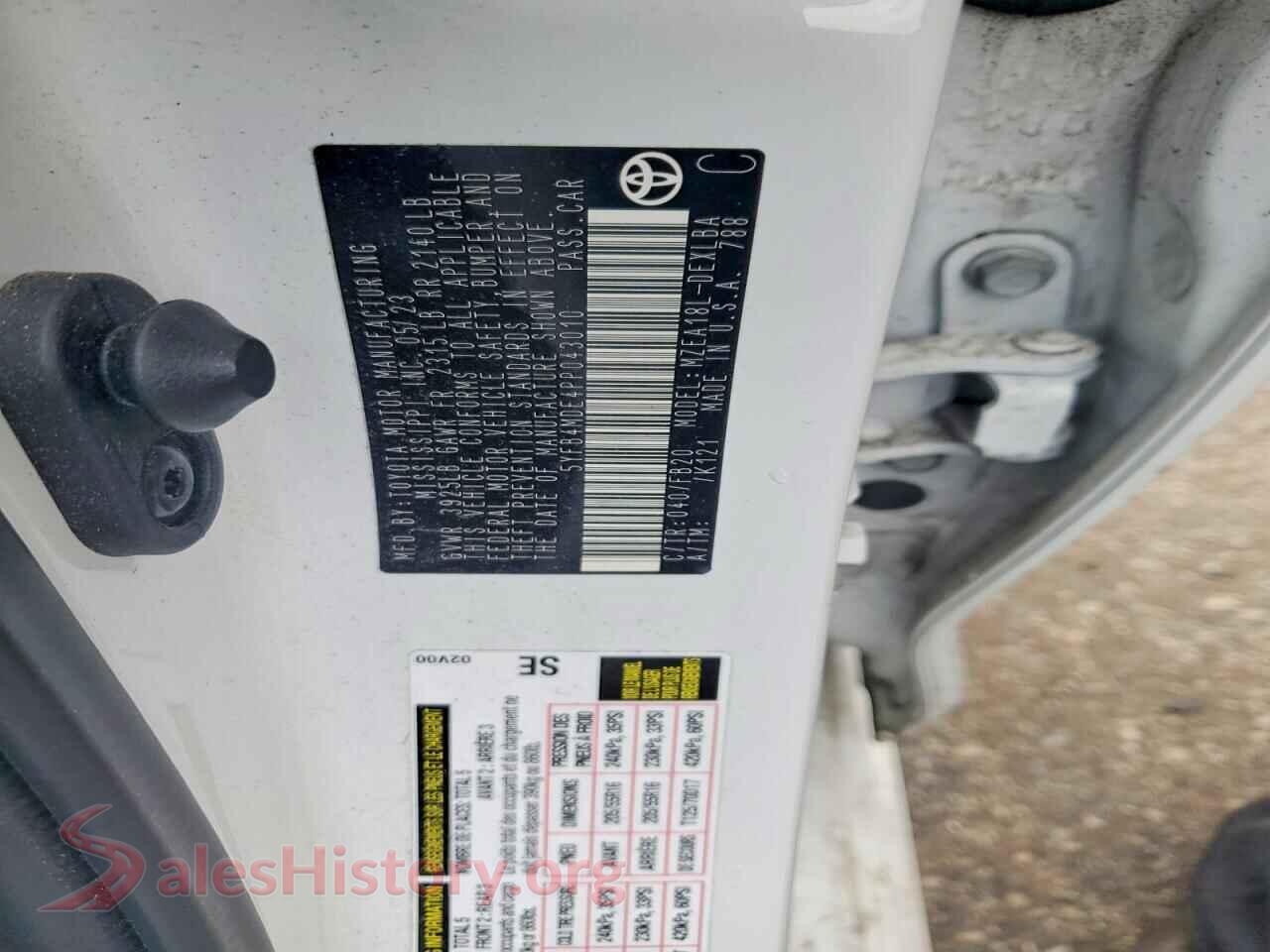 2023 TOYOTA COROLLA VIN 5YFB4MDE4PP043010, wheel and tire
