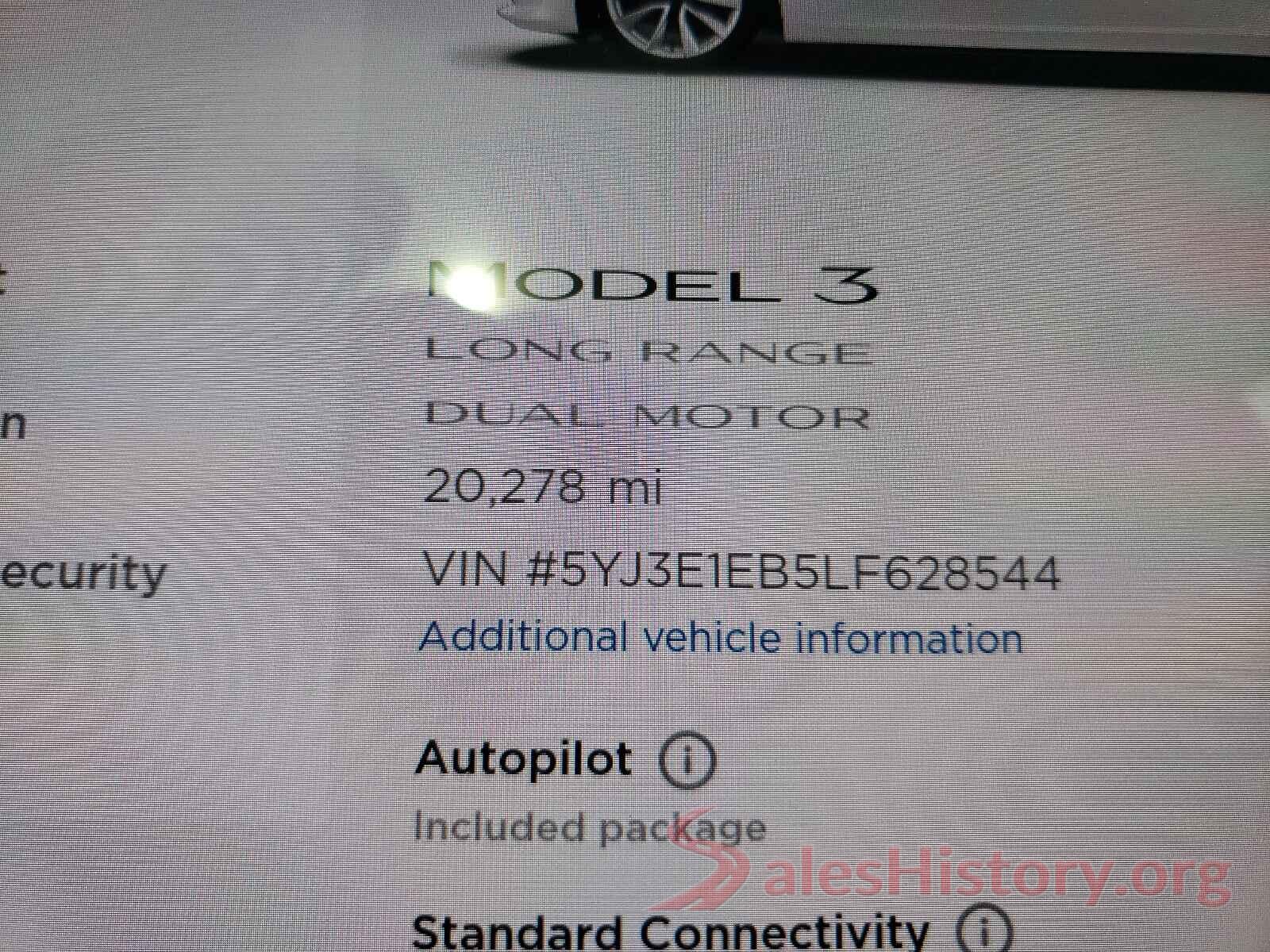 5YJ3E1EB5LF628544 2020 TESLA MODEL 3