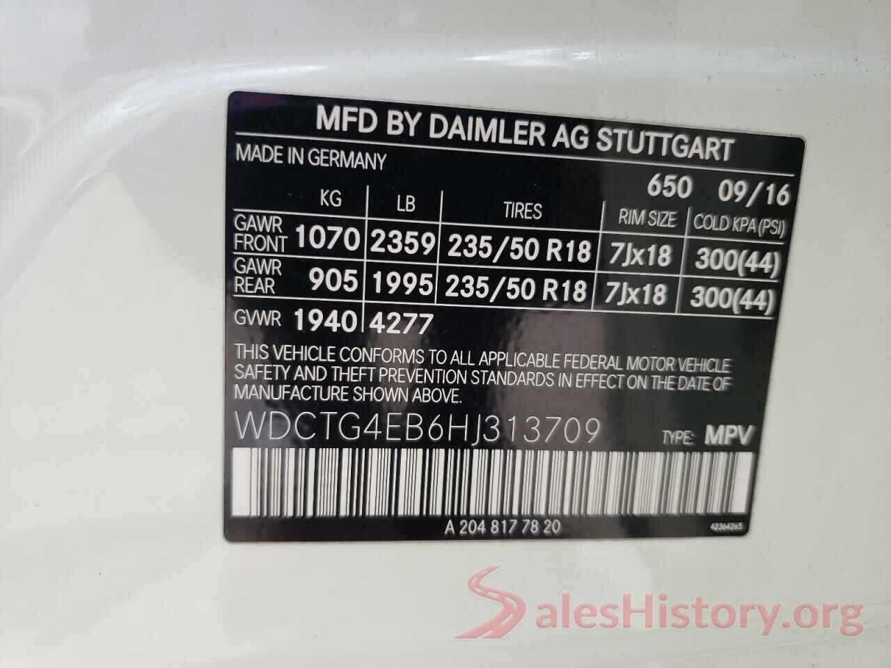 WDCTG4EB6HJ313709 2017 MERCEDES-BENZ GLA-CLASS