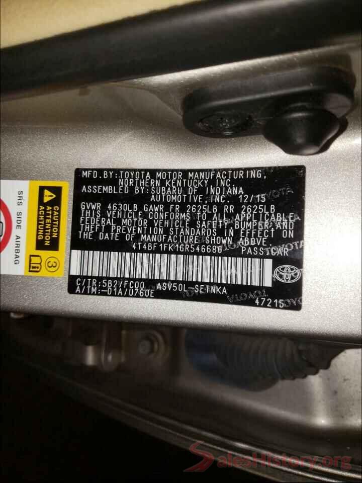 4T4BF1FK1GR546686 2016 TOYOTA CAMRY