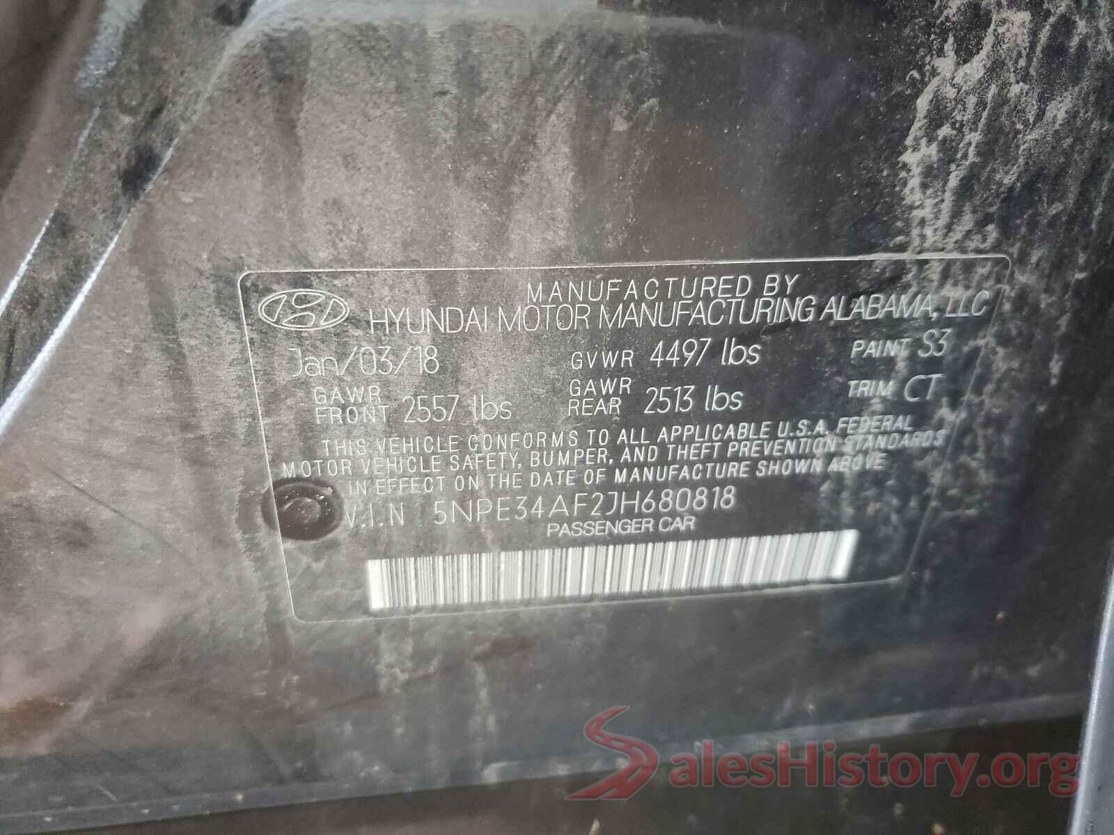 5NPE34AF2JH680818 2018 HYUNDAI SONATA