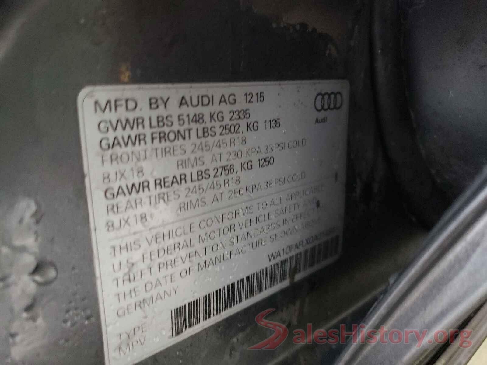 WA1UFAFLXGA014848 2016 AUDI A4