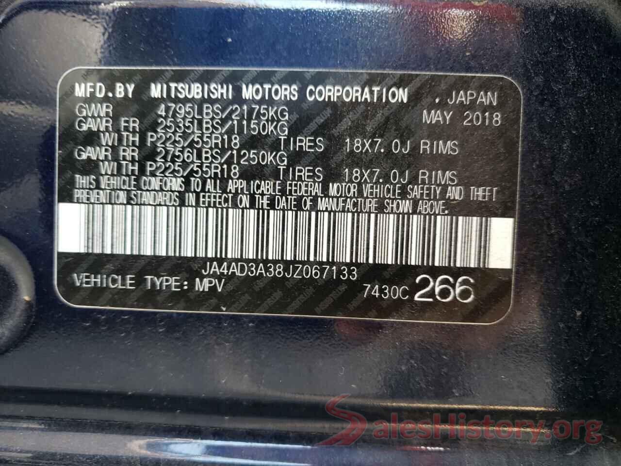 JA4AD3A38JZ067133 2018 MITSUBISHI OUTLANDER