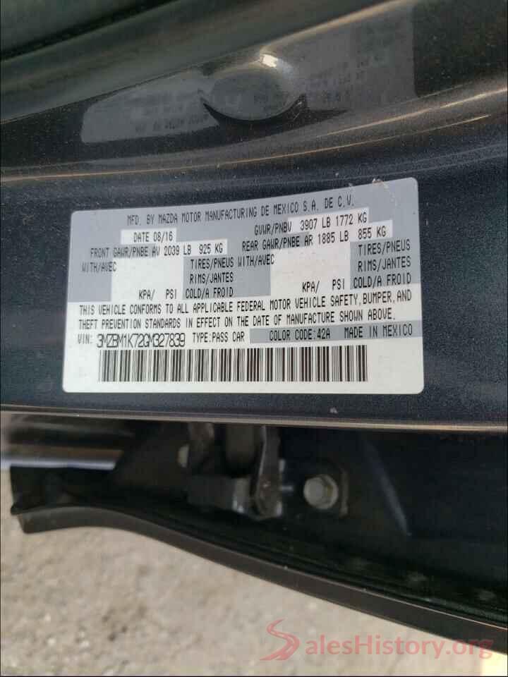 3MZBM1K72GM327839 2016 MAZDA 3