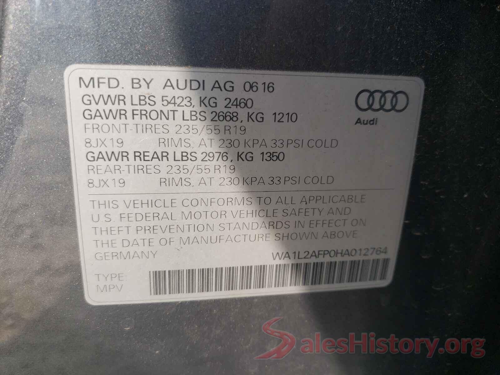 WA1L2AFP0HA012764 2017 AUDI Q5