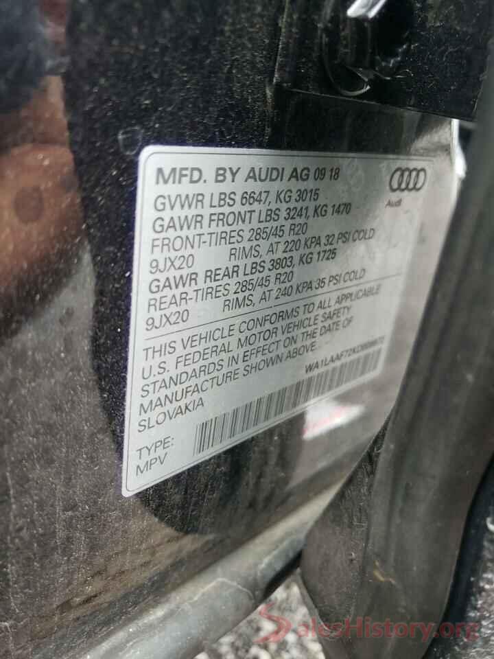 WA1LAAF72KD009972 2019 AUDI Q7