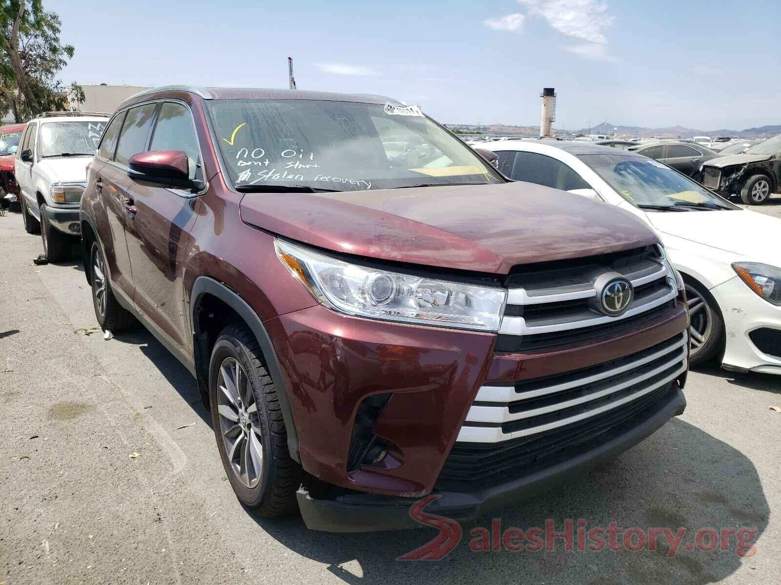 5TDJZRFH5KS919519 2019 TOYOTA HIGHLANDER