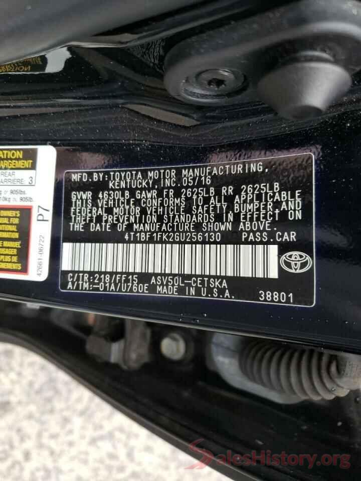 4T1BF1FK2GU256130 2016 TOYOTA CAMRY