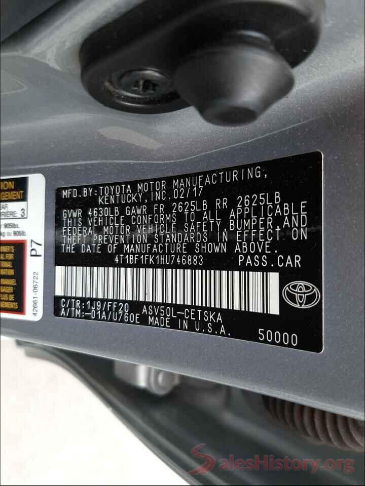 4T1BF1FK1HU746883 2017 TOYOTA CAMRY