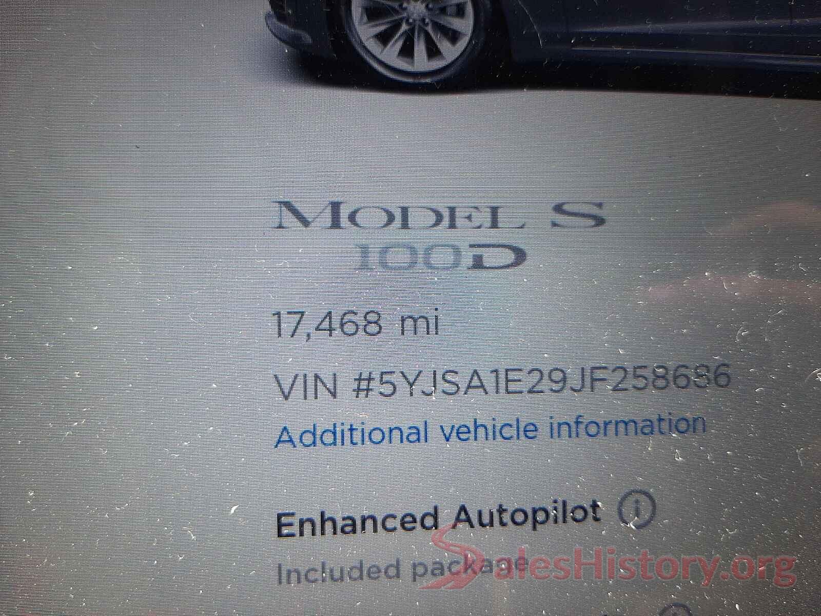 5YJSA1E29JF258686 2018 TESLA MODEL S