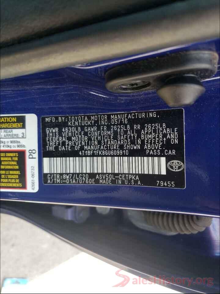 4T1BF1FK8GU609910 2016 TOYOTA CAMRY